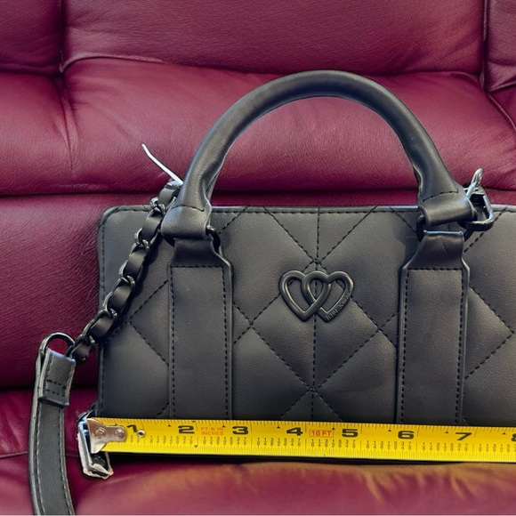 NWT Betsey Johnson Black XOLAYLA Purse With Removable Strap - Picture 7 of 8